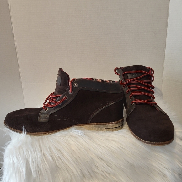 Sneaky Steve Brown Boots with Red Laces, Size 8.5 - Picture 3 of 8